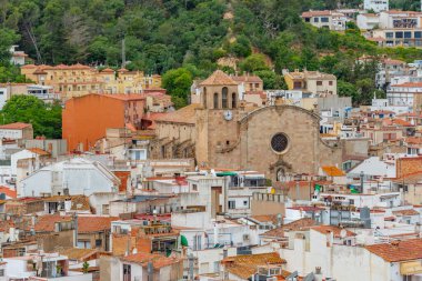 İspanya 'nın Tossa de Mar kentinin Panorama manzarası.