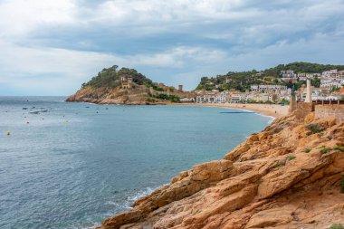 İspanya 'nın Tossa de Mar kentinin Panorama manzarası.