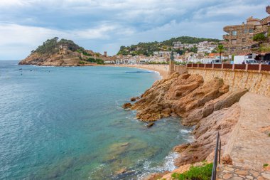 İspanya 'nın Tossa de Mar kentinin Panorama manzarası.