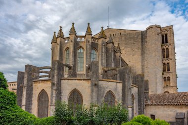 İspanyol kasabası Girona 'daki katedral.