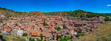 İspanyol kasabası Daroca 'nın havadan görünüşü.