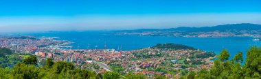İspanyol kasabası Vigo 'nun hava manzarası.