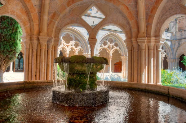 Fontána Klášteře Santa Maria Poblet Španělsku — Stock fotografie