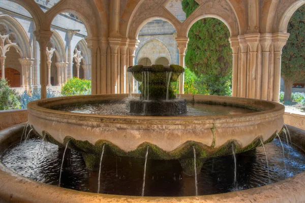 Fontána Klášteře Santa Maria Poblet Španělsku — Stock fotografie