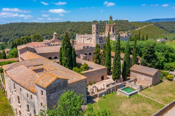 Aerial View Monastery Santes Creus Spain — Stock Photo, Image