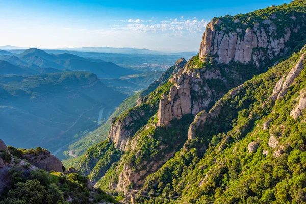 Vista Panoramica Del Paesaggio Circostante Parco Naturale Montserrat — Foto Stock