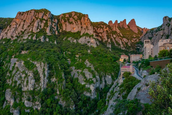 Spanya Santa Maria Montserrat Manastırı Nda Gün Doğumu — Stok fotoğraf
