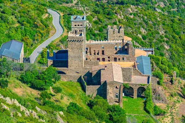 Panoráma Kilátás Kolostor Sant Pere Rodes Spanyolországban — Stock Fotó