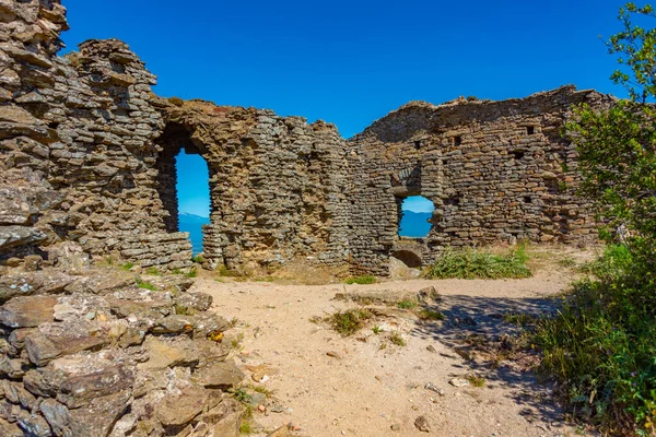 stock image Castell de Verdera near Spanish town El Port de la Selva.