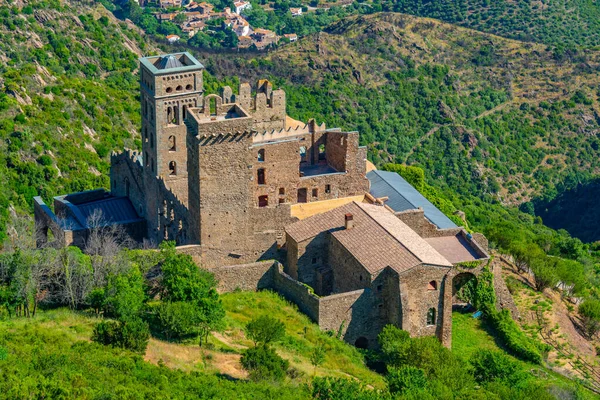 Panorama Vista Mosteiro Sant Pere Rodes Espanha — Fotografia de Stock