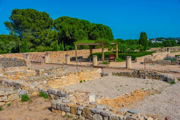 Římské Zříceniny Starověkého Webu Císařství Katalánsku Španělsko — Stock fotografie