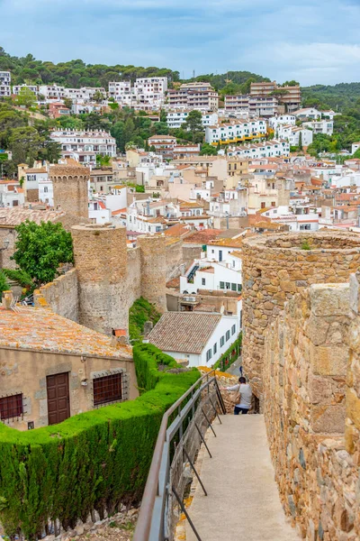 stock image Muralles de Tossa de Mar castle in Spain.