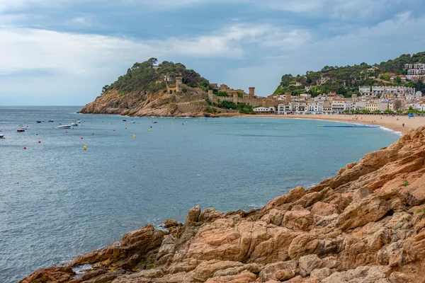 Stock image Panorama view of Tossa de Mar town in Spain.