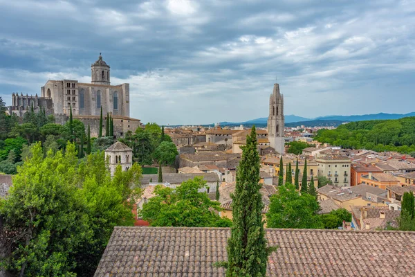 Vista Panorámica Ciudad Española Girona — Foto de Stock