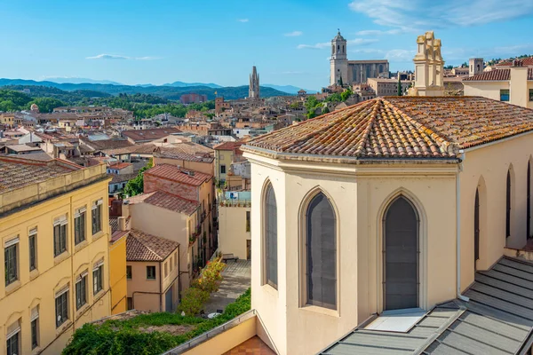 stock image Panorama view of Spanish town Girona.