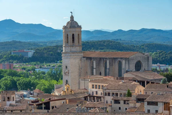 Vista Panorámica Catedral Ciudad Española Girona — Foto de Stock