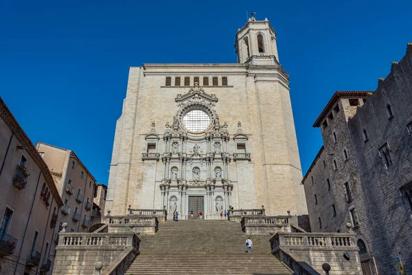 stock image Cathedral in Spanish town Girona.