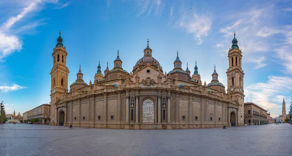Vista Del Amanecer Basílica Nuestra Senora Pilar Zaragoza España —  Fotos de Stock