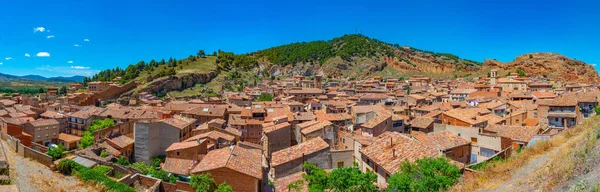 İspanyol kasabası Daroca 'nın havadan görünüşü.