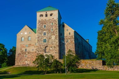 Finlandiya 'daki Turku kalesinin manzarası.