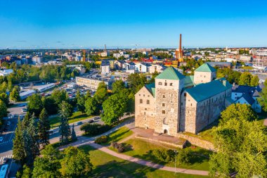 Finlandiya 'daki Turku kalesinin manzarası.