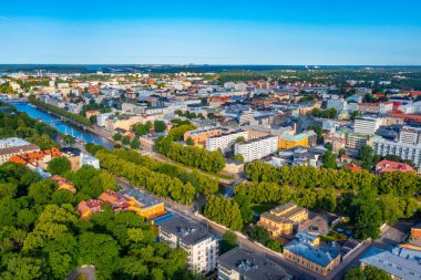 Finlandiya 'da gündüz vakti Turku' nun hava görüntüsü.