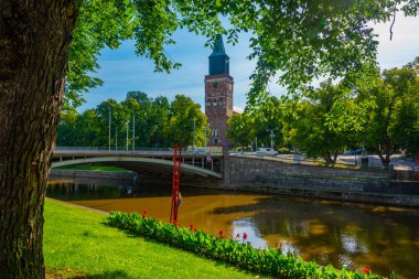 Turku, Finlandiya 'daki katedralin manzarası.