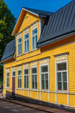 Ekenas, Finlandiya 'da renkli kereste evleri.