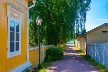 Ekenas, Finlandiya 'da renkli kereste evleri.