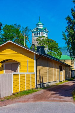 Ekenas, Finlandiya 'da renkli kereste evleri.