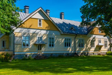 Ekenas, Finlandiya 'da renkli kereste evleri.