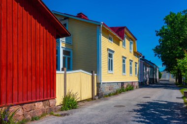 Ekenas, Finlandiya 'da renkli kereste evleri.