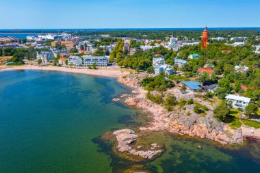 Finlandiya 'nın Hanko kentinin Panorama manzarası.