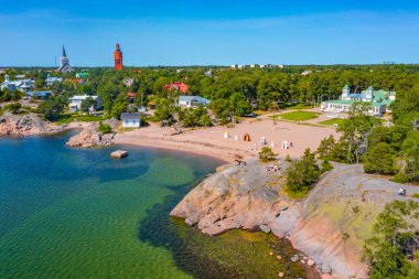 Finlandiya 'nın Hanko kentinin Panorama manzarası.