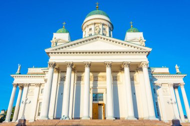 Finlandiya 'daki Helsinki Katedrali manzarası.