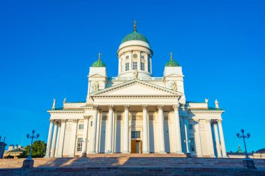 Finlandiya 'daki Helsinki Katedrali manzarası.