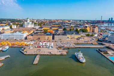 Helsinki 'nin Finlandiya' daki Panorama manzarası.