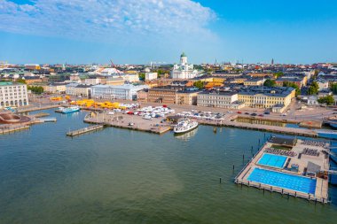 Helsinki 'nin Finlandiya' daki Panorama manzarası.