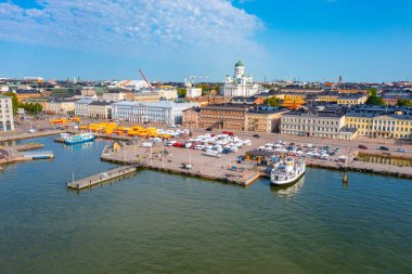 Helsinki 'nin Finlandiya' daki Panorama manzarası.