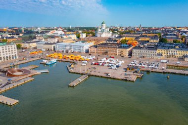 Helsinki 'nin Finlandiya' daki Panorama manzarası.