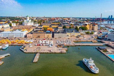 Helsinki 'nin Finlandiya' daki Panorama manzarası.