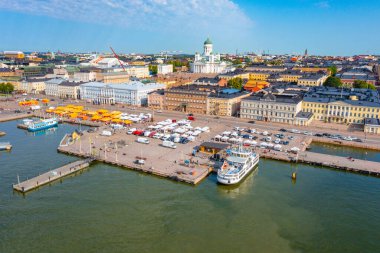 Helsinki 'nin Finlandiya' daki Panorama manzarası.