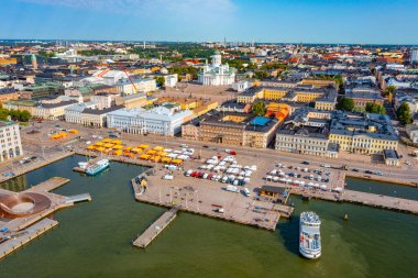 Helsinki 'nin Finlandiya' daki Panorama manzarası.