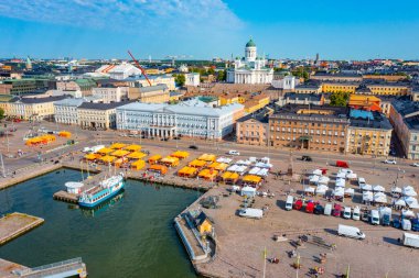 Helsinki 'nin Finlandiya' daki Panorama manzarası.
