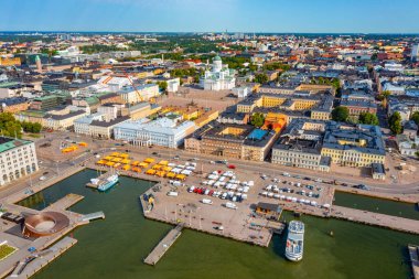 Helsinki 'nin Finlandiya' daki Panorama manzarası.