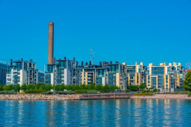 Finlandiya 'nın başkenti Helsinki' nin deniz manzarası.