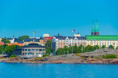 Finlandiya 'nın başkenti Helsinki' nin deniz manzarası.