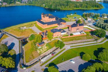 Finlandiya 'nın Hameenlinna kentindeki Hame kalesinin manzarası