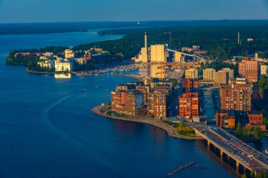 Finlandiya 'nın Tampere kentinin Panorama manzarası.