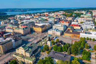 Panorama view of Keskustori square in Tampere, Finland. clipart